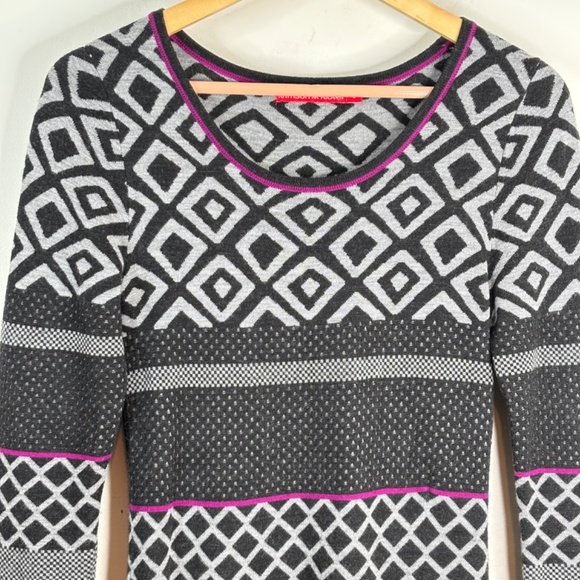 Krimson Klover 100% Merino Wool Fair Isle Sweater Dress S Pocket Ski Nordic - Picture 2 of 11